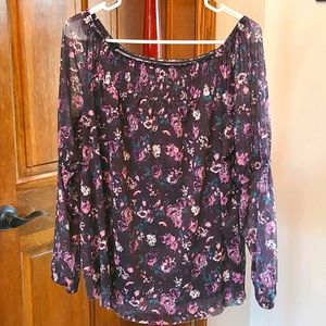 Women's sheer flowered top